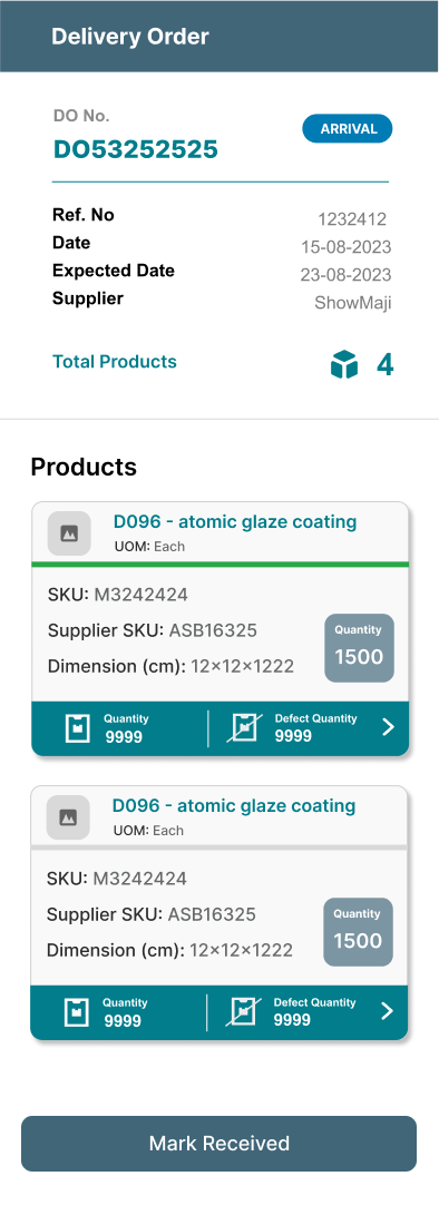 Pending Inbound _ Delivery Order List _ QR & Count